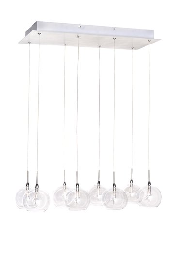 Foto para 20W Starburst 8-Light Pendant SNPC Clear Glass 12V G4 Xenon (OA HT 18"-125")