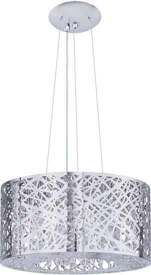 Foto para 40W Inca 7-Light Pendant PC Clear/White Metal G9 Xenon (OA HT 18"-130")