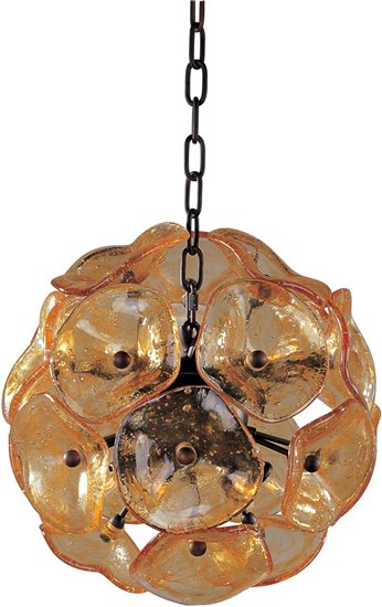 Foto para 40W Cassini 8-Light Pendant BZ Amber Murano Glass G9 Xenon (OA HT 14"-130")36" Chain