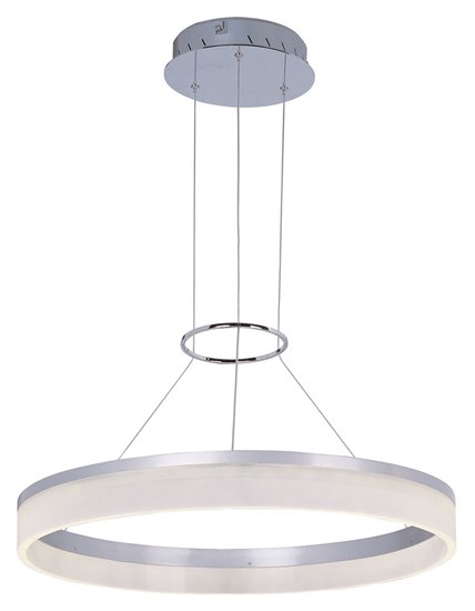 Foto para 24W Saturn LED Pendant MS Matte White (OA HT 35.75"-51.5")