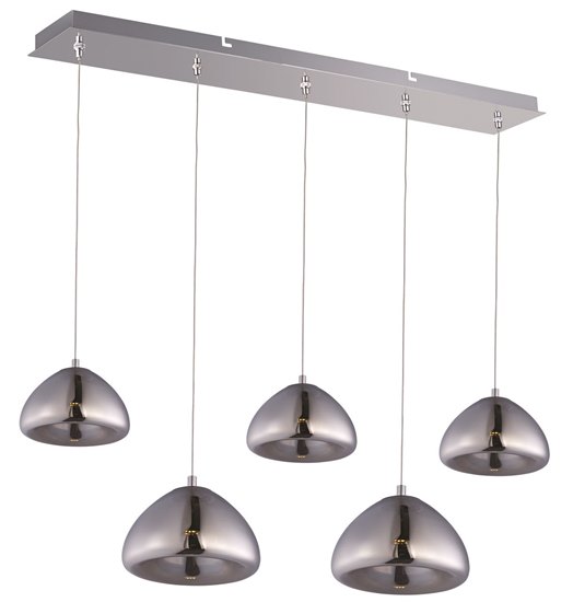 Foto para 2.4W Vive 5-Light LED Pendant PC Mirror Chrome (OA HT 7"-126.5")