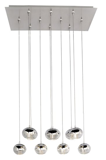 Foto para 3W Zing 10-Light RapidJack Pendant and Canopy PC Mirror Chrome LED (OA HT 134")