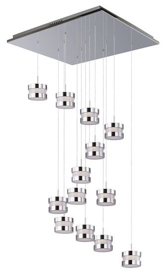 Foto para 4.8W Disco 13-Light LED Pendant PC White 25.5" (OA HT 6"-126")