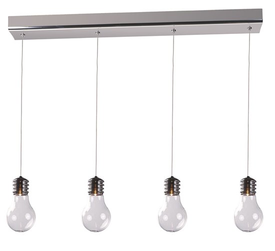 Foto para 20W Edison 4-Light Pendant PC Clear G4 (OA HT 8.5"-125.25")