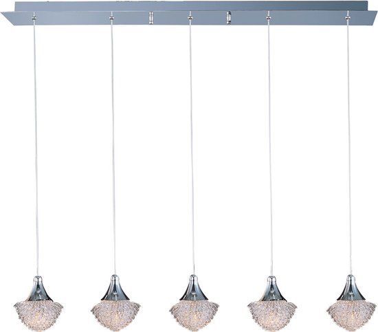 Foto para 40W Blossom 5-Light Pendant PC Crystal Glass G9 Xenon (OA HT 18"-125")