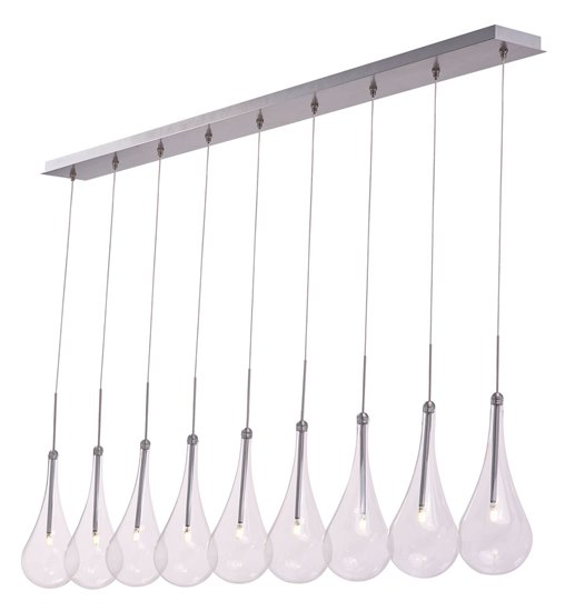 Foto para 1.50W Larmes 9-Light LED Pendant PC Clear G4 LED (OA HT 16.5"-124")