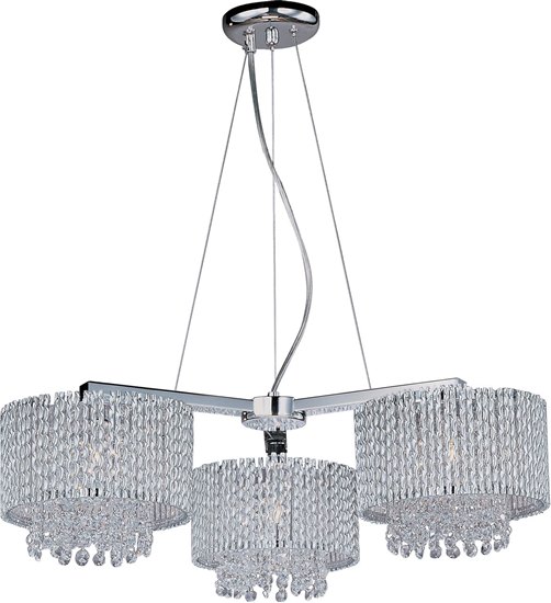 Foto para 60W Spiral 3-Light Pendant PC Metal G9 Xenon (OA HT 26"-126")