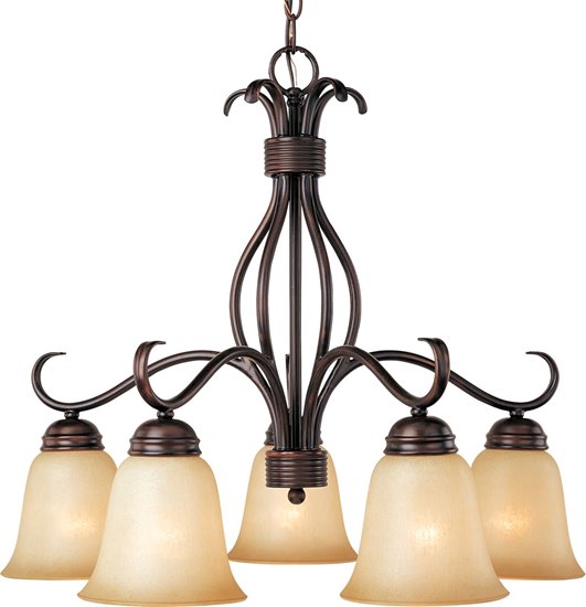 Foto para 100W Basix 5-Light Chandelier OI Wilshire Glass MB Incandescent 25"x21" 36" Chain