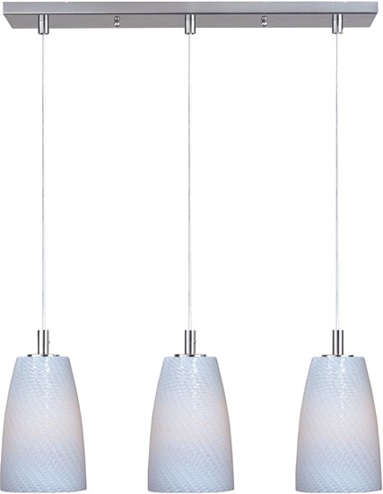 Foto para 100W Carte 3-Light Pendant SN White Ripple MB (OA HT 24"-60")