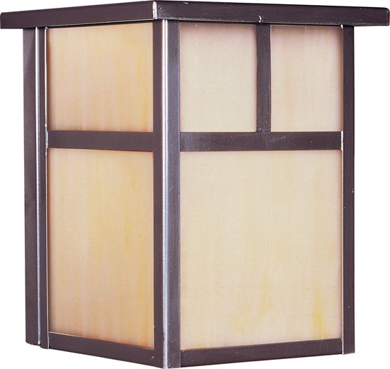 Foto para 100W Coldwater 1-Light Outdoor Wall Lantern BU Honey Glass MB Incandescent 6"x7.5" 