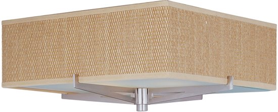 Foto para 100W Elements 2-Light Flush Mount SN Natural Fiber MB Incandescent 16"x16"x5.25" 