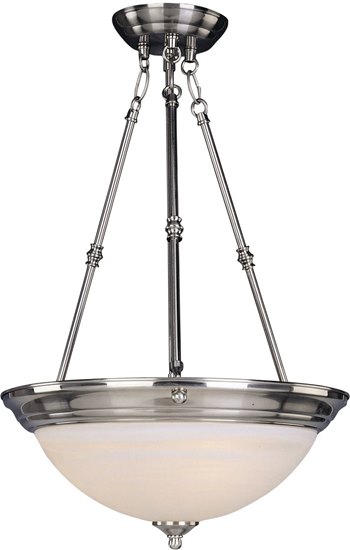 Foto para 100W Essentials - 584x-Invert Bowl Pendant SN 3-lights Marble Glass MB Incandescent 20"x24" 36" Chain