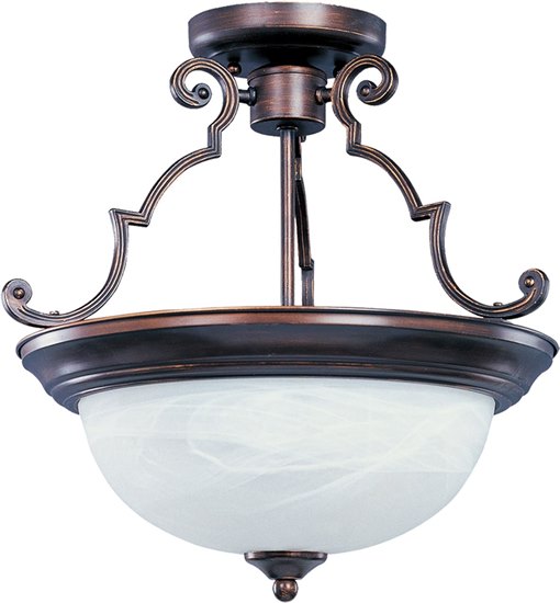 Foto para 100W Essentials - 584x-Semi-Flush Mount OI 3-lights Marble Glass MB Incandescent 