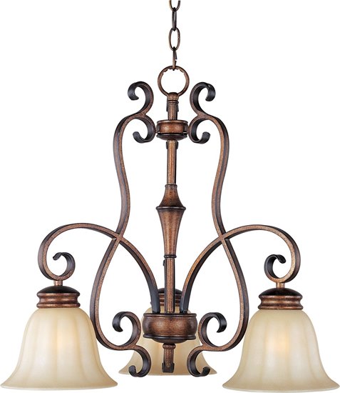 Foto para 100W Fremont 3-Light Chandelier PD Wilshire Glass MB Incandescent 36" Chain