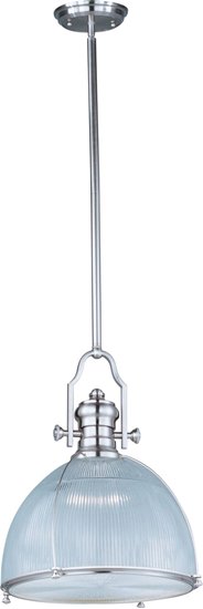 Foto para 100W Hi-Bay 1-Light Pendant SN Clear Halophane Glass MB Incandescent (OA HT 65.5")