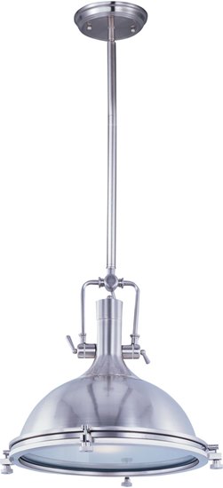 Foto para 100W Hi-Bay 1-Light Pendant SN Frosted Metal MB Incandescent (OA HT 61") (CAN 6"x1.25")