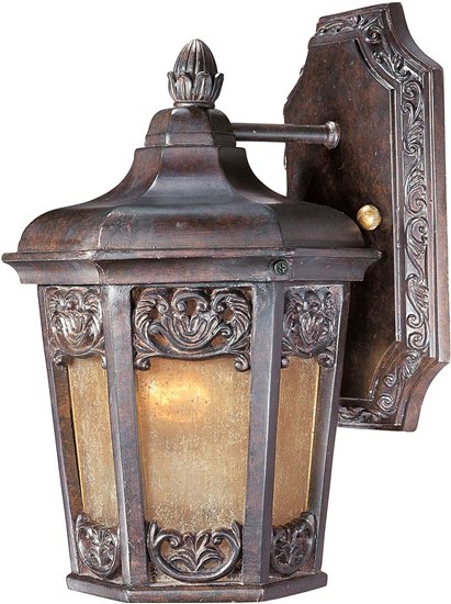 Foto para 100W Lexington VX 1-Light Outdoor Wall Lantern CU Night Shade Glass MB Incandescent 