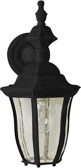 Foto para 100W Madrona Cast 1-Light Outdoor Wall Lantern BK Seedy Glass MB Incandescent 8"x16" 6-Min