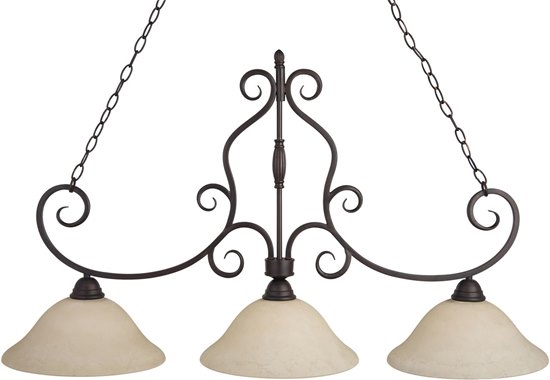 Foto para 100W Manor 3-Light Pendant OI Frosted Ivory Glass MB Incandescent (CAN 7.25"x4.5"x1.5")36" Chain