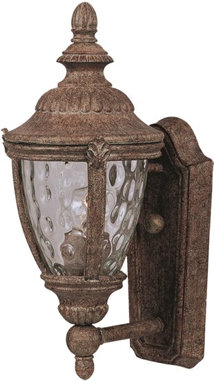 Foto para 100W Morrow Bay Cast 1-Light Outdoor Wall Lantern ET Water Glass Glass MB Incandescent 7"x14" 