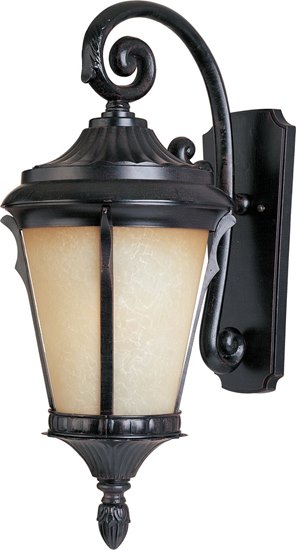 Foto para 100W Odessa Cast 1-Light Outdoor Wall Lantern ES Latte Glass MB Incandescent 9"x21.5" 