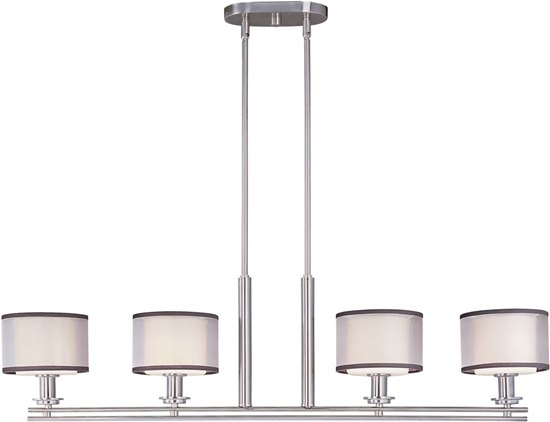 Foto para 100W Orion 4-Light Pendant SN Satin White Glass MB Incandescent (OA HT 57")