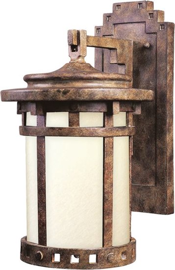 Foto para 100W Santa Barbara Dark Sky 1-LT Outdoor Wall Lantern SE Mocha Glass MB Incandescent 9"x16" 