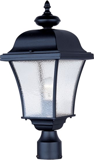 Foto para 100W Senator 1-Light Outdoor Pole/Post Lantern BK Seedy Glass MB Incandescent 4-Min