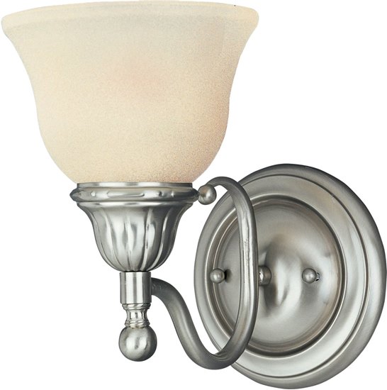 Foto para 100W Soho 1-Light Wall Sconce SN Soft Vanilla Glass MB Incandescent 