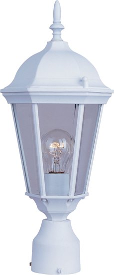 Foto para 100W Westlake Cast 1-Light Outdoor Pole/Post Lantern WT Clear Glass MB Incandescent 6-Min