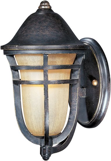 Foto para 100W Westport VX 1-Light Outdoor Wall Lantern AT Mocha Cloud Glass MB Incandescent 7"x12" 