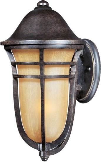 Foto para 100W Westport VX 1-Light Outdoor Wall Lantern AT Mocha Cloud Glass MB Incandescent 9"x17.5" 