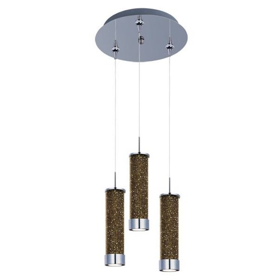 Foto para 11.5W Chroma 3-Light LED RapidJack Pendant and Canopy PC Champagne Glass Cree® LED (OA HT 22.5"-142.5") (CAN 11.75"x2.5")