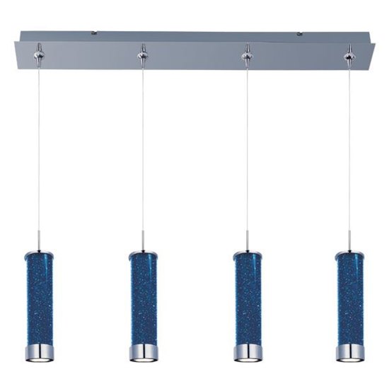 Foto para 11.5W Chroma 4-Light LED RapidJack Pendant and Canopy PC Sky Blue Glass Cree® LED (OA HT 22.5"-142.5") (CAN 34.5"x4.5"x2.5")