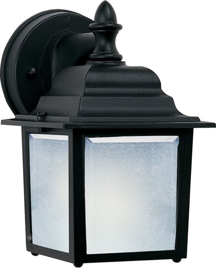 Foto para 13W 1-Light Outdoor Wall Mount BK Frosted Glass GU24 Fluorescent 5.5"x8.5" 6-Min