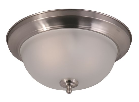 Foto para 13W 2-Light Flush Mount SN Frosted Glass GU24 Fluorescent 13.5"x6" 