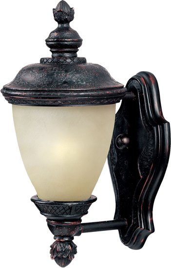 Foto para 13W Carriage House EE 1-Light Outdoor Wall Lantern OB Mocha Glass GU24 Fluorescent 6"x12.5" 