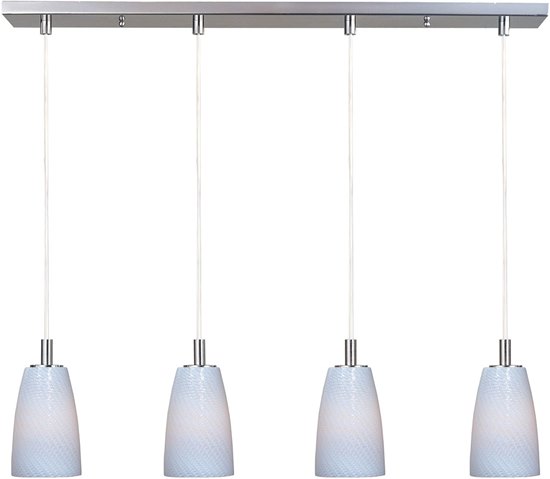 Foto para 13W Carte 4-Light Pendant SN White Ripple G24- 2 Quad T4 CFL (OA HT 24"-60")