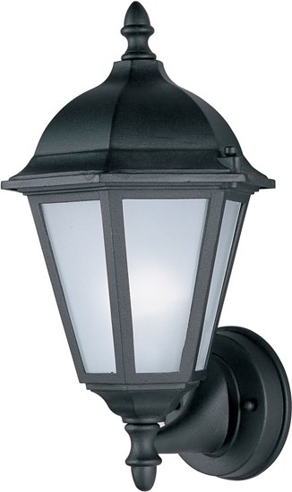 Foto para 13W Westlake EE 1-Light Outdoor Wall Lantern BK Frosted Glass GU24 Fluorescent 8"x15" 6-Min