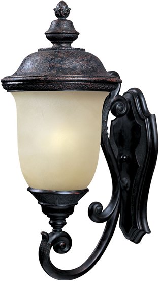 Foto para 18W Carriage House EE 1-Light Outdoor Wall Lantern OB Mocha Glass GU24 Fluorescent 