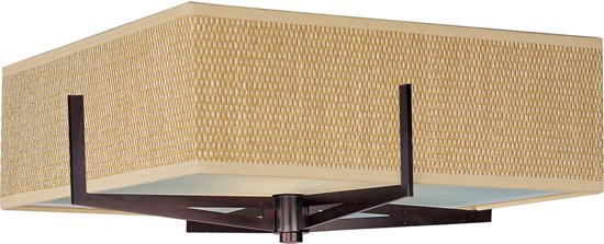 Foto para 18W Elements 3-Light Flush Mount OI Natural Fiber GU24 Fluorescent 16"x16"x5.25" 