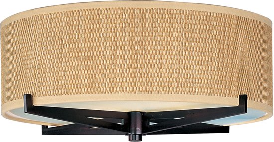 Foto para 18W Elements 3-Light Flush Mount OI Natural Fiber GU24 Fluorescent 16"x5.25" 