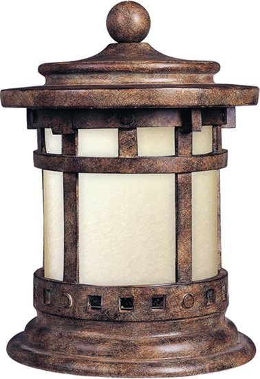 Foto para 18W Santa Barbara EE 1-Light Outdoor Deck Lantern SE Mocha Glass GU24 Fluorescent 