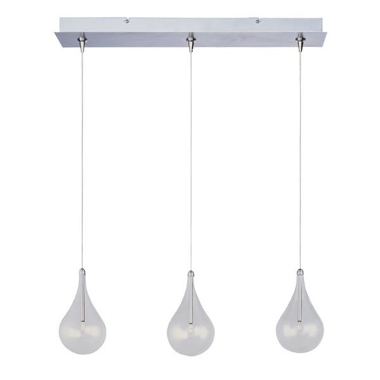 Foto para 20W Larmes 3-Light RapidJack Pendant and Canopy SN Clear Glass 12V G4 Xenon (OA HT 8.25"-128.5") (CAN 24.25"x4.25"x1.25")