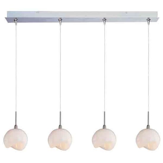 Foto para 20W Opal White 4-Light RapidJack Pendant and Canopy SN Glass 12V G4 Xenon (OA HT 5"-125") (CAN 34.5"x4.5"x2.25")