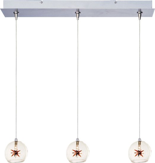 Foto para 20W Starburst 3-Light RapidJack Pendant and Canopy Clear/Amber 12V G4 Xenon (OA HT 6"-126.25") (CAN 24.25"x4.25"x1.25")