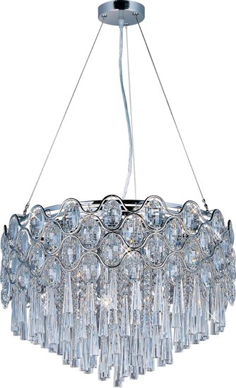 Foto para 25W Jewel 20-Light Pendant PC Beveled Crystal Glass G9 Xenon (OA HT 135")