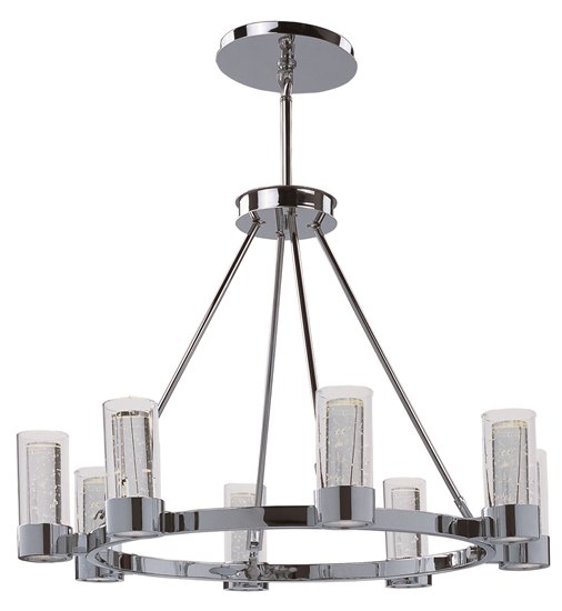 Foto para 4.5W Sync 8-Light LED Ring Chandelier PC Clear (OA HT 66")