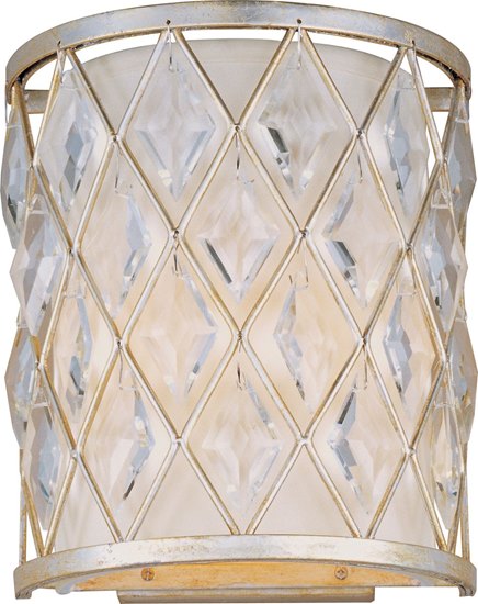 Foto para 40W Diamond 2-Light Wall Sconce GS Fabric G9 Frost Xenon 