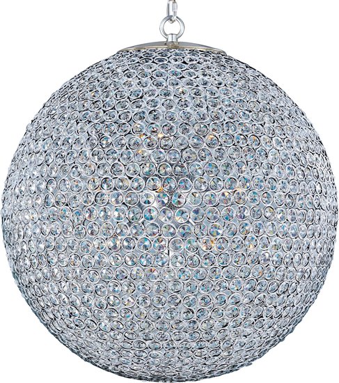 Foto para 40W Glimmer 12-Light Chandelier PS Beveled Crystal Glass G9 Xenon 36" Chain